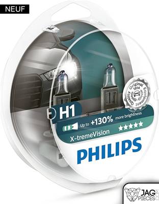 2 x Ampoule de phare H1 55W Philips Xtreme Jaguar X-Type de 2001 à 2009